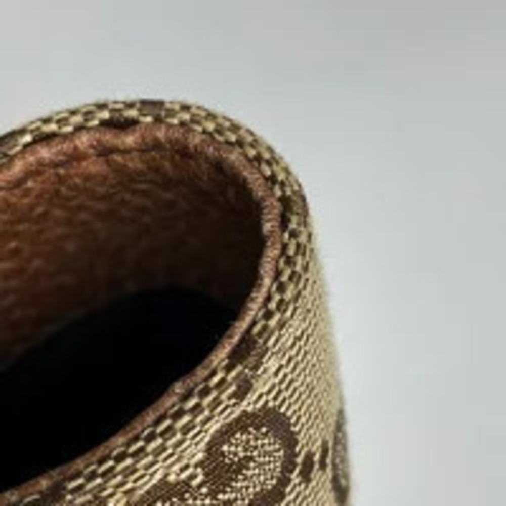 Gucci 2way Brown Bamboo Tote Bag GG Canvas Woven Brown - Picture 6 of 7
